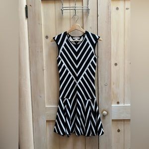 Banana Republic Black & White Dress with Flowy Skirt - Size S